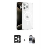MARSİLYAN™- iPhone 15 Pro Max Kılıf Doruk Doku Özel Seri - Siyah Vanessa Magic Hayalet Cam + PVD Metal Kamera Lens - SH