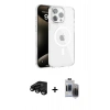 MARSİLYAN™- iPhone 15 Pro Max Kılıf Doruk Doku Özel Seri - Siyah Vanessa Magic Hayalet Cam + Siyah Raze Metal Kamera Lens