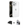 MARSİLYAN™- iPhone 15 Pro Max Kılıf Doruk Doku Özel Seri - Siyah Vanessa Magic Hayalet Cam + Raze Metal Kamera Lens - TMGI