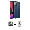 MARSİLYAN™- iPhone 15 Pro Max Kılıf Doruk Klasik Özel Seri - Şeffaf Pasifik Cam Ekran Koruyucu + PVD Metal Kamera Lens - GI