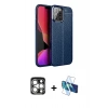 MARSİLYAN™- iPhone 15 Pro Max Kılıf Doruk Klasik Özel Seri - Siyah 3D Antistatik Seramik Nano Ekran Koruyucu + PVD Metal Kamera Lens - GS