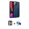 MARSİLYAN™- iPhone 15 Pro Max Kılıf Doruk Klasik Özel Seri - Siyah 3D Antistatik Seramik Nano Ekran Koruyucu + PVD Metal Kamera Lens - LT