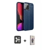 MARSİLYAN™- iPhone 15 Pro Max Kılıf Doruk Klasik Özel Seri - Siyah Bilvis 3D Cam Ekran Koruyucu + PVD Metal Kamera Lens - GI