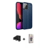 MARSİLYAN™- iPhone 15 Pro Max Kılıf Doruk Klasik Özel Seri - Siyah Bilvis 3D Cam Ekran Koruyucu + Raze Metal Kamera Lens - SH