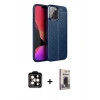 MARSİLYAN™- iPhone 15 Pro Max Kılıf Doruk Klasik Özel Seri - Siyah Bilvis Hayalet Cam Ekran Koruyucu + PVD Metal Kamera Lens - TU