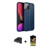 MARSİLYAN™- iPhone 15 Pro Max Kılıf Doruk Klasik Özel Seri - Siyah Buffer Cam Ekran Koruyucu + Raze Metal Kamera Lens - GS