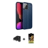 MARSİLYAN™- iPhone 15 Pro Max Kılıf Doruk Klasik Özel Seri - Siyah Buffer Cam Ekran Koruyucu + Raze Metal Kamera Lens - TMGI
