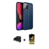 MARSİLYAN™- iPhone 15 Pro Max Kılıf Doruk Klasik Özel Seri - Siyah Buffer Cam Ekran Koruyucu + Raze Metal Kamera Lens - SH