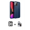 MARSİLYAN™- iPhone 15 Pro Max Kılıf Doruk Klasik Özel Seri - Siyah Vanessa Magic Hayalet Cam + PVD Metal Kamera Lens - GS