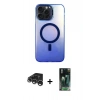 MARSİLYAN™- iPhone 15 Pro Max Kılıf Doruk Klasik Prime - Şeffaf 360 Full Body Arka Koruyucu + Raze Metal Kamera Lens - GS