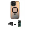 MARSİLYAN™- iPhone 15 Pro Max Kılıf Doruk Klasik Prime - Şeffaf 360 Full Body Arka Koruyucu + Raze Metal Kamera Lens - GS
