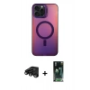 MARSİLYAN™- iPhone 15 Pro Max Kılıf Doruk Klasik Prime - Siyah 360 Mat Full Body Arka Koruyucu + Siyah Raze Metal Kamera Lens