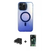 MARSİLYAN™- iPhone 15 Pro Max Kılıf Doruk Klasik Prime - Siyah 360 Mat Full Body Arka Koruyucu + Raze Metal Kamera Lens - TMGI