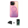 MARSİLYAN™- iPhone 15 Pro Max Kılıf Doruk Klasik Prime - Siyah 360 Mat Full Body Arka Koruyucu + Raze Metal Kamera Lens - TMGI