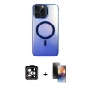 MARSİLYAN™- iPhone 15 Pro Max Kılıf Doruk Klasik Prime - Siyah 3D Antistatik Mat Seramik Nano Ekran Koruyucu + Turuncu PVD Metal Kamera Lens