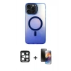 MARSİLYAN™- iPhone 15 Pro Max Kılıf Doruk Klasik Prime - Siyah 3D Antistatik Mat Seramik Nano Ekran Koruyucu + PVD Metal Kamera Lens - LT