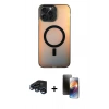 MARSİLYAN™- iPhone 15 Pro Max Kılıf Doruk Klasik Prime - Siyah 3D Antistatik Mat Seramik Nano Ekran Koruyucu + Raze Metal Kamera Lens - LT