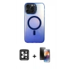 MARSİLYAN™- iPhone 15 Pro Max Kılıf Doruk Klasik Prime - Siyah 3D Antistatik Mat Seramik Nano Ekran Koruyucu + Siyah PVD Metal Kamera Lens