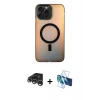 MARSİLYAN™- iPhone 15 Pro Max Kılıf Doruk Klasik Prime - Siyah 3D Antistatik Seramik Nano Ekran Koruyucu + Raze Metal Kamera Lens - GS