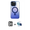 MARSİLYAN™- iPhone 15 Pro Max Kılıf Doruk Klasik Prime - Siyah 3D Antistatik Seramik Nano Ekran Koruyucu + PVD Metal Kamera Lens - LT