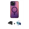 MARSİLYAN™- iPhone 15 Pro Max Kılıf Doruk Klasik Prime - Siyah 3D Antistatik Seramik Nano Ekran Koruyucu + Raze Metal Kamera Lens - GS