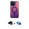MARSİLYAN™- iPhone 15 Pro Max Kılıf Doruk Klasik Prime - Siyah 3D Antistatik Seramik Nano Ekran Koruyucu + Raze Metal Kamera Lens - LT
