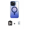 MARSİLYAN™- iPhone 15 Pro Max Kılıf Doruk Klasik Prime - Siyah Bilvis 0.18mm Plus Cam Ekran Koruyucu + PVD Metal Kamera Lens - TU