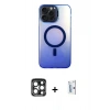 MARSİLYAN™- iPhone 15 Pro Max Kılıf Doruk Klasik Prime - Siyah Bilvis 0.18mm Plus Cam Ekran Koruyucu + PVD Metal Kamera Lens - LT