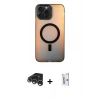 MARSİLYAN™- iPhone 15 Pro Max Kılıf Doruk Klasik Prime - Siyah Bilvis 0.18mm Plus Cam Ekran Koruyucu + Raze Metal Kamera Lens - GS