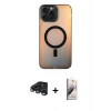 MARSİLYAN™- iPhone 15 Pro Max Kılıf Doruk Klasik Prime - Siyah Bilvis 3D Mat Cam Ekran Koruyucu + Raze Metal Kamera Lens - LT