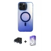 MARSİLYAN™- iPhone 15 Pro Max Kılıf Doruk Klasik Prime - Siyah Bilvis 5in1 3D Magic Cam Ekran Koruyucu + Raze Metal Kamera Lens - LT
