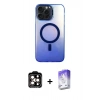 MARSİLYAN™- iPhone 15 Pro Max Kılıf Doruk Klasik Prime - Siyah Bilvis 5in1 3D Magic Cam Ekran Koruyucu + PVD Metal Kamera Lens - TU