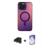 MARSİLYAN™- iPhone 15 Pro Max Kılıf Doruk Klasik Prime - Siyah Bilvis 5in1 3D Magic Cam Ekran Koruyucu + Raze Metal Kamera Lens - TMGI