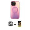 MARSİLYAN™- iPhone 15 Pro Max Kılıf Doruk Klasik Prime - Siyah Buffer Cam Ekran Koruyucu + PVD Metal Kamera Lens - GI
