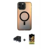MARSİLYAN™- iPhone 15 Pro Max Kılıf Doruk Klasik Prime - Siyah Buffer Cam Ekran Koruyucu + Raze Metal Kamera Lens - LT