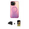 MARSİLYAN™- iPhone 15 Pro Max Kılıf Doruk Klasik Prime - Siyah Buffer Cam Ekran Koruyucu + Raze Metal Kamera Lens - SH