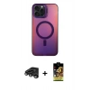 MARSİLYAN™- iPhone 15 Pro Max Kılıf Doruk Klasik Prime - Siyah Buffer Cam Ekran Koruyucu + Raze Metal Kamera Lens - TMGI