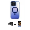 MARSİLYAN™- iPhone 15 Pro Max Kılıf Doruk Klasik Prime - Siyah Buffer Hayalet Cam Ekran Koruyucu + Raze Metal Kamera Lens - GS