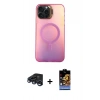 MARSİLYAN™- iPhone 15 Pro Max Kılıf Doruk Klasik Prime - Siyah Buffer Hayalet Cam Ekran Koruyucu + Raze Metal Kamera Lens - LT