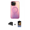 MARSİLYAN™- iPhone 15 Pro Max Kılıf Doruk Klasik Prime - Siyah Buffer Hayalet Cam Ekran Koruyucu + Raze Metal Kamera Lens - GS
