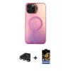 MARSİLYAN™- iPhone 15 Pro Max Kılıf Doruk Klasik Prime - Siyah Buffer Hayalet Cam Ekran Koruyucu + Raze Metal Kamera Lens - TMGI