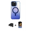 MARSİLYAN™- iPhone 15 Pro Max Kılıf Doruk Klasik Prime - Siyah Buffer Hayalet Cam Ekran Koruyucu + Raze Metal Kamera Lens - TMGI