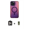 MARSİLYAN™- iPhone 15 Pro Max Kılıf Doruk Klasik Prime - Siyah Joko Magic 5D Hayalet Cam + PVD Metal Kamera Lens - TU