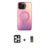 MARSİLYAN™- iPhone 15 Pro Max Kılıf Doruk Klasik Prime - Siyah Joko Magic 5D Hayalet Cam + PVD Metal Kamera Lens - LT