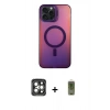 MARSİLYAN™- iPhone 15 Pro Max Kılıf Doruk Klasik Prime - Siyah Joko Magic 5D Hayalet Cam + PVD Metal Kamera Lens - GI
