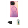 MARSİLYAN™- iPhone 15 Pro Max Kılıf Doruk Klasik Prime - Siyah Polymer Nano Ekran Koruyucu + Raze Metal Kamera Lens - SH
