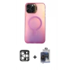 MARSİLYAN™- iPhone 15 Pro Max Kılıf Doruk Klasik Prime - Siyah Vanessa Magic Cam + PVD Metal Kamera Lens - GS