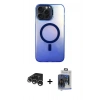 MARSİLYAN™- iPhone 15 Pro Max Kılıf Doruk Klasik Prime - Siyah Vanessa Magic Cam + Raze Metal Kamera Lens - GS
