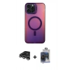 MARSİLYAN™- iPhone 15 Pro Max Kılıf Doruk Klasik Prime - Siyah Vanessa Magic Cam + Raze Metal Kamera Lens - GS
