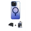 MARSİLYAN™- iPhone 15 Pro Max Kılıf Doruk Klasik Prime - Siyah Vanessa Magic Cam + Raze Metal Kamera Lens - LT